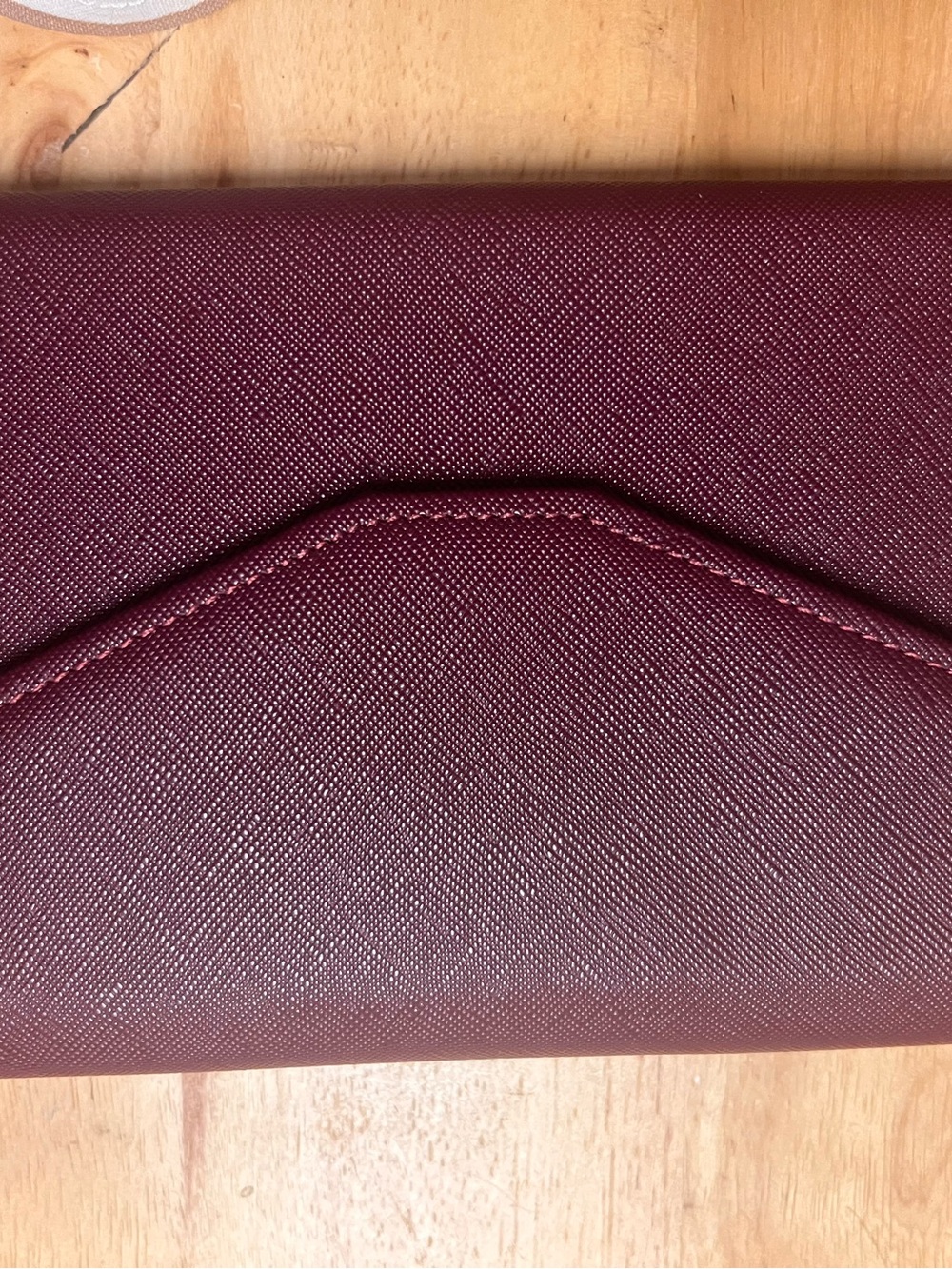 Textured Envelope Wallet in Deep Wine